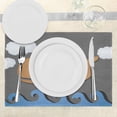 thumbnail image 3 of Ambesonne Animal Place Mats Set of 4, Wooden Paper Base Whale, Standard Size, Grey Blue and Brown, 3 of 6
