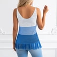 thumbnail image 3 of DHFJKG Tank Tops For Women Crochet Sleeveless V Neck Tassels Hem Boho Beach Outfit Casual Summer Vacation Clothes Color Block Versatile Top, 3 of 4