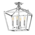 thumbnail image 6 of JONATHAN Y Plains Mini Lantern 12" 4-Light Iron Modern Farmhouse Pagoda LED Semi Flush Mount Lantern, Chrome, JYL7610C, 6 of 8