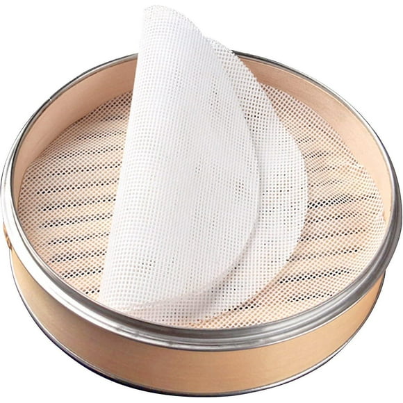 Lishi Non Stick Silicone Steamer Liners - Set of 4, 9.5 Inch - Ideal for Steamed Buns, Dumplings, Baking, and Dim Sum