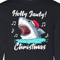 thumbnail image 4 of Inktastic Shark Holly Jawly Christmas Long Sleeve T-Shirt, 4 of 5