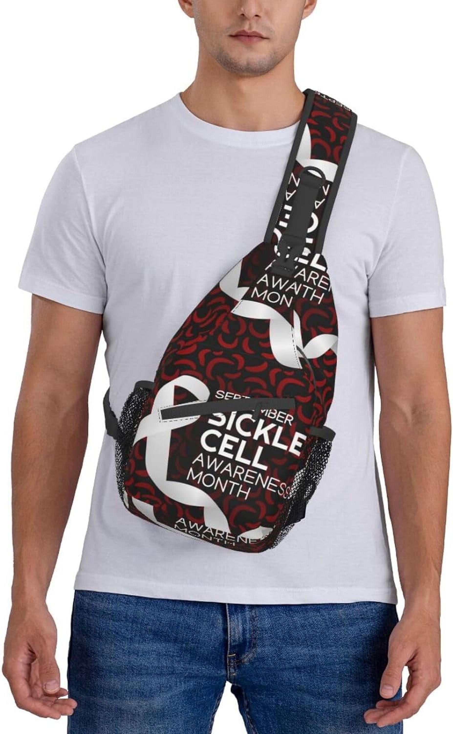 Sickle Cell Awareness Month Sling Bag Crossbody Hiking Travel Chest Bags Backpack Shoulder Daypack for Women Men