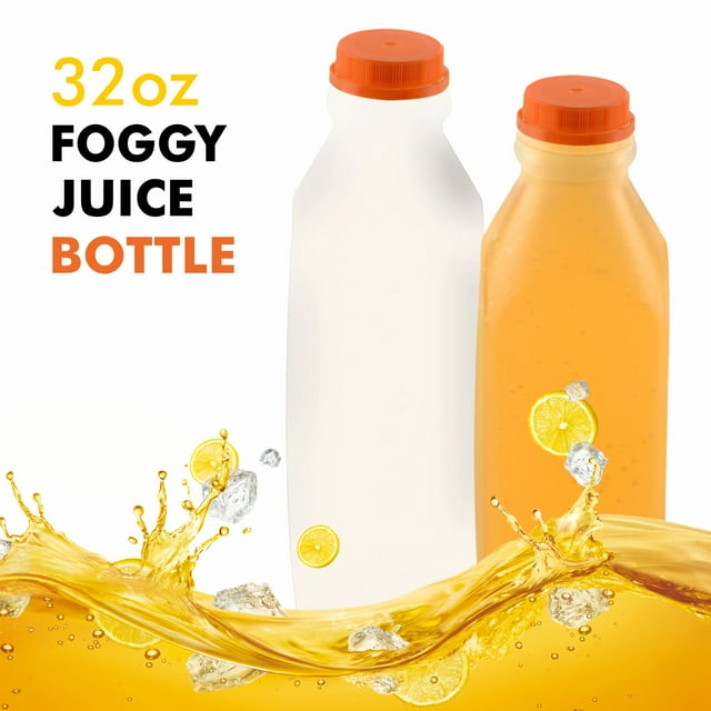 [5 PACK] 32 oz Empty Plastic Juice Bottles with Tamper Evident Caps