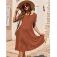 thumbnail image 3 of Vestido de lactancia de maternidad Ekouaer Summer Manga Corta Caramelo, 3 of 6