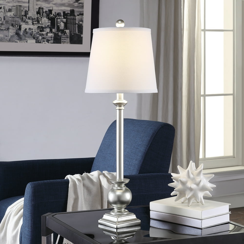 Margate 29.5inch Resin Tapered Drum Buffet Lamp, Silver