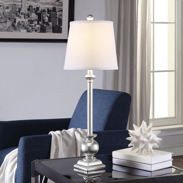 Margate 29.5-inch Resin Tapered Drum Buffet Lamp, Silver - Walmart.com - Walmart.com