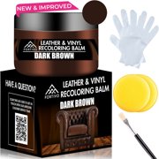 Leather Recoloring Balm -Leather Restorer for Couches Brown Car Seat, Boots - Cream Leather Repair for Upholstery - (Dark Brown Balm) Rich Aroma