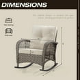 thumbnail image 4 of MeetLeisure Patio Wicker Outdoor Lounge Rocking Chair with Cushion, Beige, 4 of 8