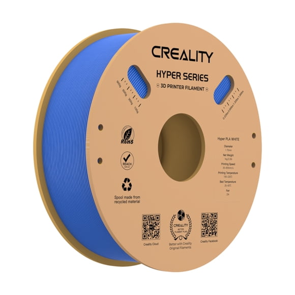 Creality Filament Hyper PLA 1,75mm Haute Fluidité Haute Vitesse Matériau d'Impression 3D Bobine d'Extrusion Stable Dimensionnelle 1KG(2,2lb) Précision +/-0,03mm Standard 1 Rouleau - Bleu