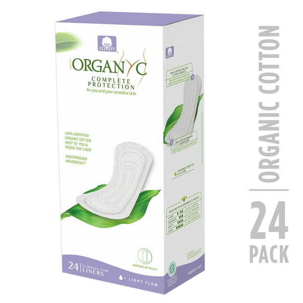 Organyc 100 Certified Organic Cotton Panty Liner, Light Flow, 24 Count