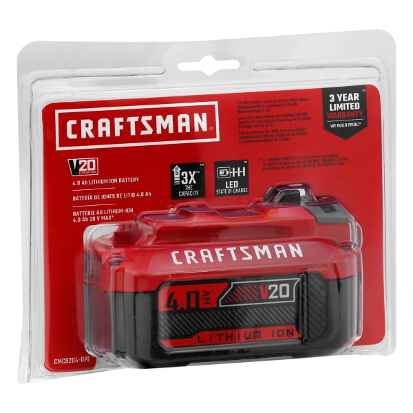 Craftsman 20-Volt Max 4-Amp-Hours Rechargeable Lithium Ion Cordless ...