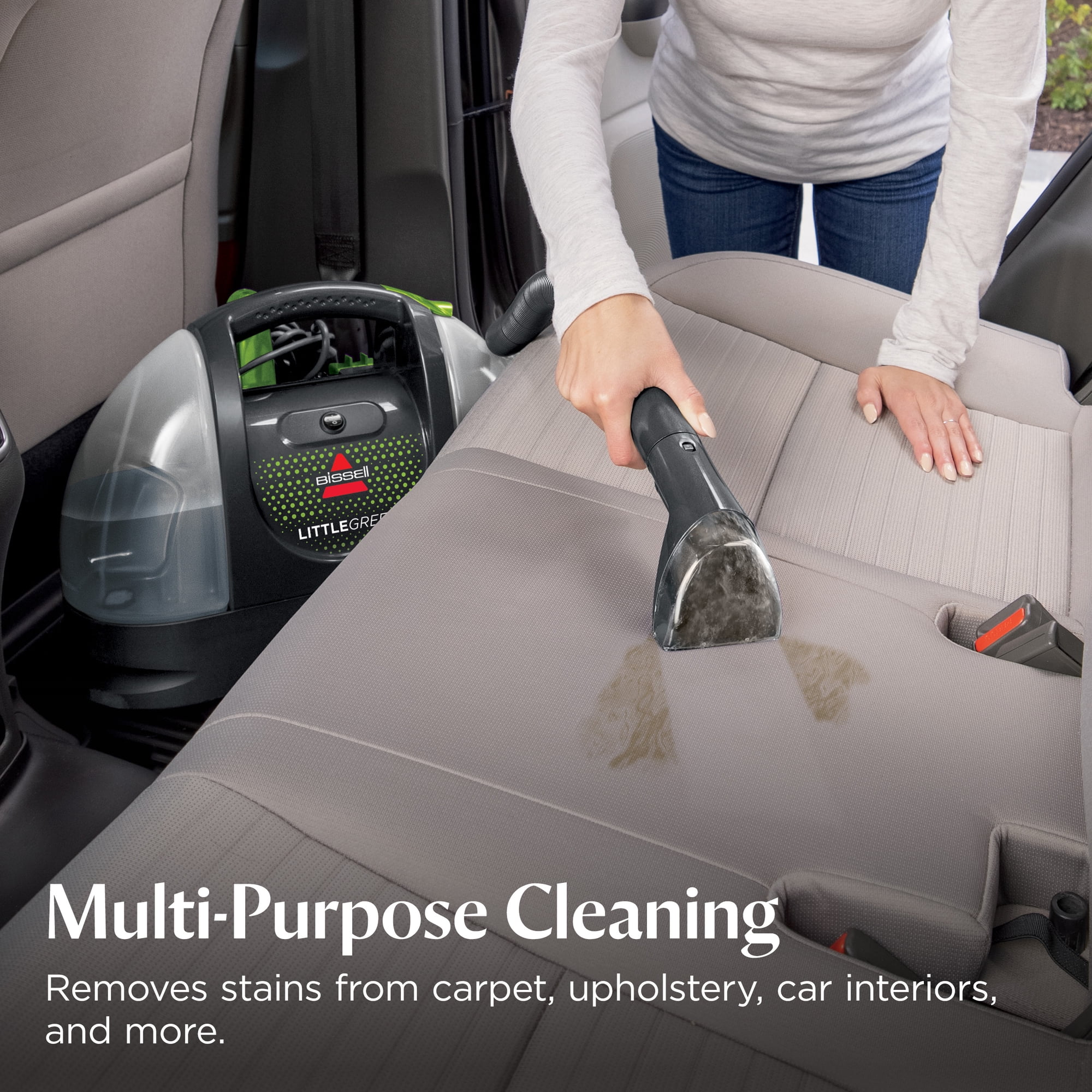 BISSELL Little Green Portable Deep Cleaner, for Carpet, Upholstery, and Auto, Lightweight, Strong Suction, Large Tank Capacity, 3369, Green