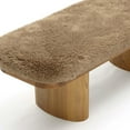 thumbnail image 4 of Ollie Taupe Straight Vegan Shearling Bench, 4 of 7