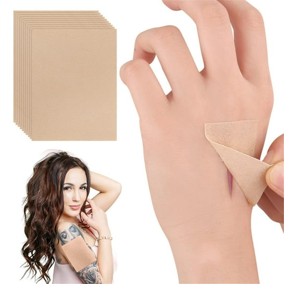 Qucyy Invisible Waterproof Skin Color Concealer Stickers Light Skin Color Pieces Tattoo Covering Tape Ultra-Thin Tattoo Scar and Birthmark Patches 10 Pieces Tattoo Covering Tape for Covering Scar Tat