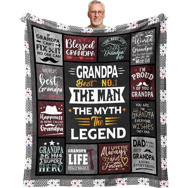 LHSHID Papa Gifts Gifts for Papa Papa Birthday Gifts Papa Gifts from Grandchildren Gift for Papa from Granddaughter Grandson Grandkids Best Papa Gift Blanket 60"x80"
