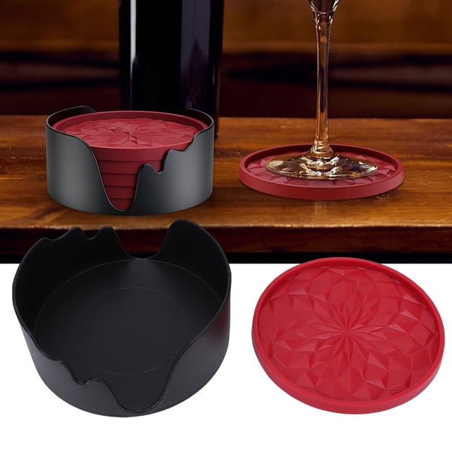 Posavasos De Silicona, 6 Uds., Posavasos Grueso Antideslizante Antideslizante Para Bebidas Con Soporte Para Bebidas Frías Y Calientes