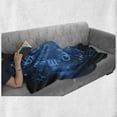 thumbnail image 6 of Astrology Soft Flannel Fleece Throw Blanket, Abstract Horoscope Wheel with Signs Aquarius Lion Taurus Libra, Cozy Plush for Indoor and Outdoor Use, 60" x 80", Navy Blue Sky Blue, by Ambesonne, 6 of 6