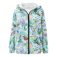 thumbnail image 5 of Floral Print Women's Hoodie Long Sleeve Zip Up Relax Fit Spring Fashion Sweatshirt Crewneck Loose Fit Pullover Tops, 5 of 5