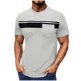 thumbnail image 2 of Kakii Men's Casual T-Shirt Short Sleeve Regular Fit Crewneck Tee Summer Graphic Tops with Pocket, 2 of 7