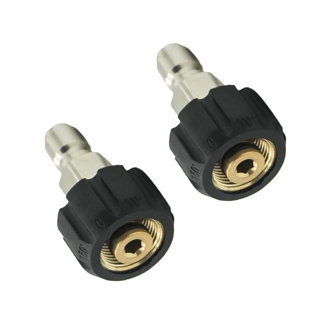 Pressure Washer Quick Release Brass Connector 1/4 Male & M22 14 Female Plug 