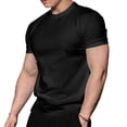 thumbnail image 6 of FRSASU Men's Workout T-Shirts Slim Fit Stretchy Crew Neck Athletic Running Short Sleeve Crew Neck Gym Tops Black, 6 of 6