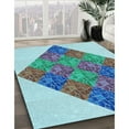 thumbnail image 2 of Ahgly Company Indoor Square Patterned Steel Blue Area Rugs, 5' Square, 2 of 6