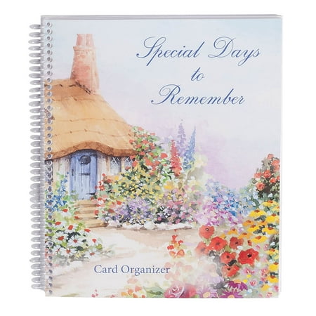 Greeting Cards Organizer - Reusable Card Storage - Never Forget Birthdays, Anniversaries, and Weddings - Spiralbound Book- 8 1/4 in. Wide by 9 ½ in. High- Cottage (Best Wedding Anniversary Greetings)