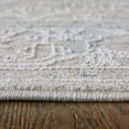 thumbnail image 3 of 5' X 8' Ivory Taupe and Blue Oriental Power Loom Worn Faded Area Rug With Fringe, 3 of 11