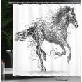 thumbnail image 4 of Ambesonne Modern Shower Curtain, Animal Sketchy Horse, 69"Wx84"L, Black and White, 4 of 5