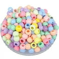 thumbnail image 3 of U8MO Random Mixed Lt Colors 10mm~17mm Round Acrylic Plastic Loose Big Hole Beads lot-15.5x12mm 15pcs-Rose Red, 3 of 4