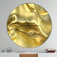 thumbnail image 2 of Designart 'Golden Cloth Texture ' Modern wall clock, 2 of 4