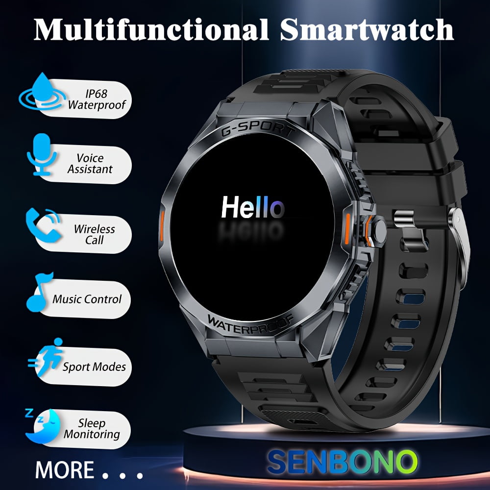 Men's Smart Watch: Answer/Make Calls, 24/7 Health & Sleep Monitor, AI Voice Assistant, 100+ Sports Modes, Music/Camera Control, Fitness Tracker for iPhone Android, Premium Gift