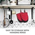 thumbnail image 7 of Aomota Short Oven Mitts, Oven Gloves Cooking Mitts Pair Heat Resistant, Pot Holder with Non-Slip Grip and Hanging Loop, Set of 2pcs, Red, 7 of 7