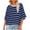 #Navy, variant on Xixinqiwan Today Women Summer TopsWomens Summer Striped Tops Crewneck Crop T Shirts Color Block Short Sleeve Casual Loose Basic Tee Shirt 2025