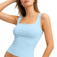 thumbnail image 6 of Sleeveless Slim-Fit Tank Top for Women Square Neck Solid Color Cami Soft Breathable Stretchy Basic Layering Top for 2026 Daily Casual Wear, 6 of 7