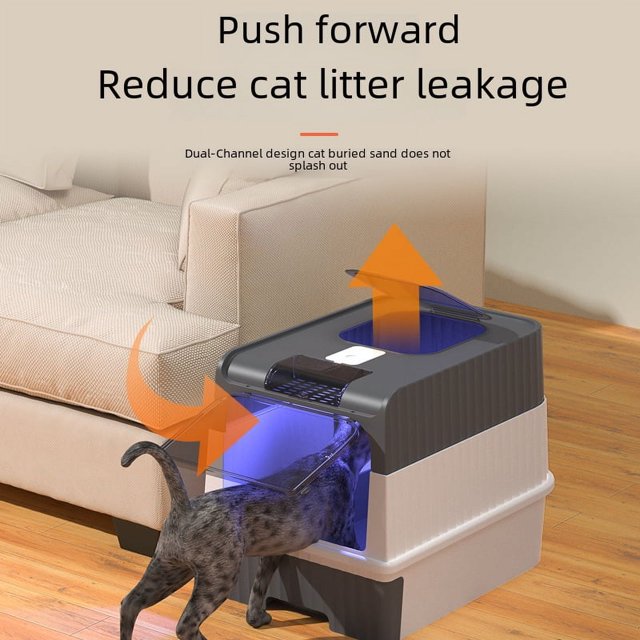 Cat litter box oversized drawer type charging sterilization deodorant pet fully enclosed cat toilet litter box