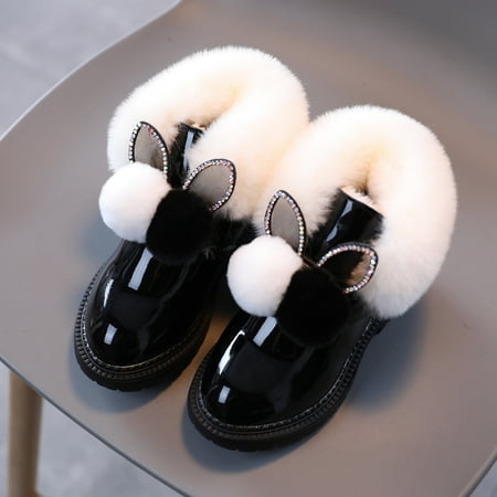 

Gubotare Baby Booties Winter Unisex Baby Cozy Fleece and Faux Sherpa Booties Black 3 Years