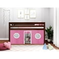 thumbnail image 6 of JACKPOT! Contemporary Low Loft Twin Bed with End Ladder, Cherry with Pink & White Tent, 6 of 6