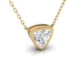thumbnail image 4 of SZUL Women's Lab Grown 1 Carat Trillion Shaped Bezel Set Diamond Solitaire Pendant in 14K Yellow Gold, 4 of 7