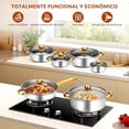 thumbnail image 4 of Bateria de Cocina de Acero Inoxidable, 6 PCS Ollas de Acero Inoxidable, Cacerolas Antiadherentes, con Transparente Tapa, Lavavajillas, 4 of 4