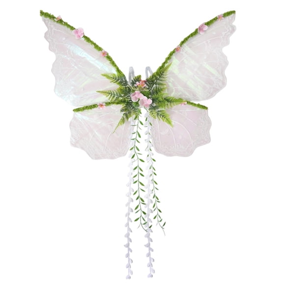 RUINIXCW Fairy Wings for Adults Women Girl Halloween Butterfly Wings Costumes Kids Fairy Wings Willow Leaf Flower Cosplay Wings Festival Photo Props