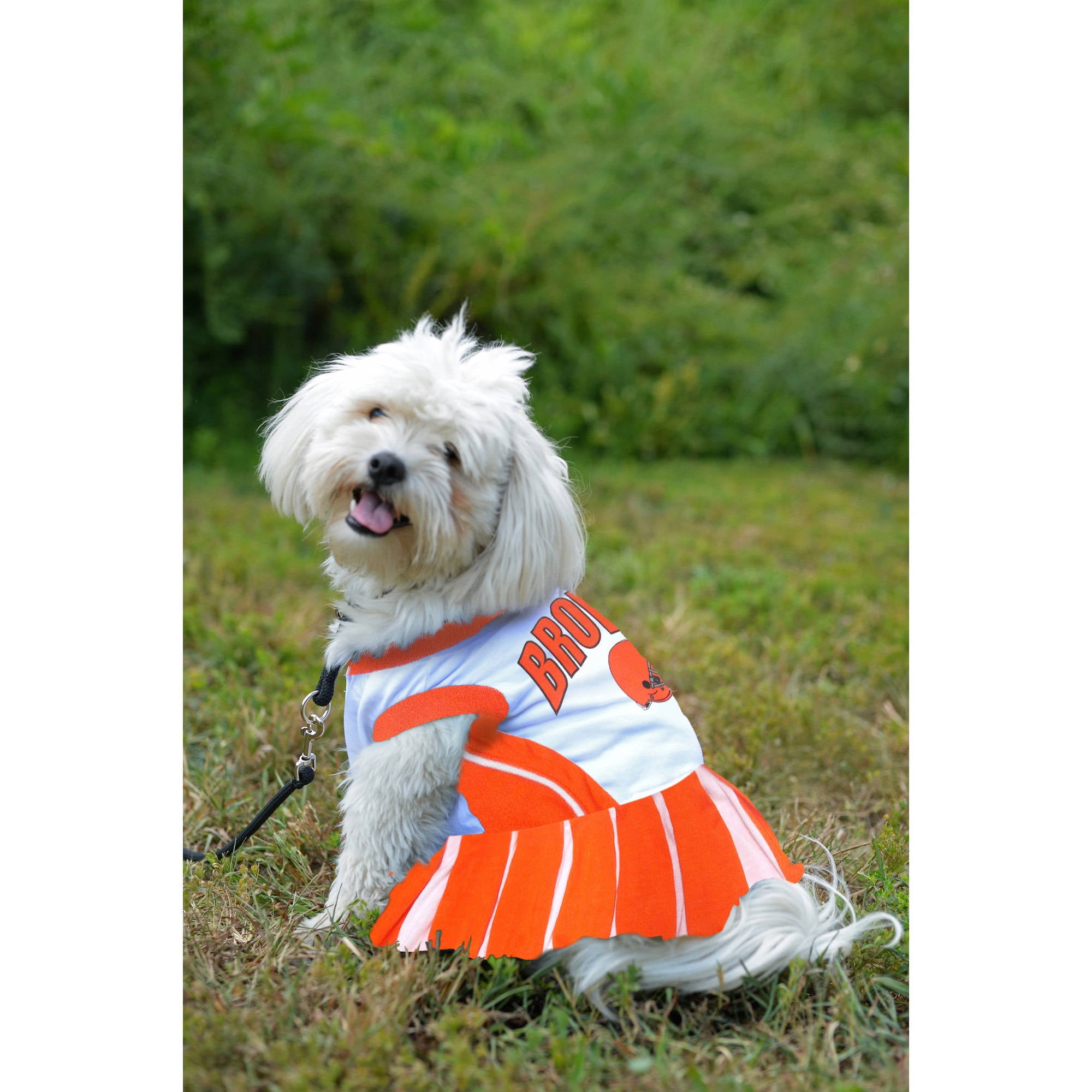 Pets First NFL Cleveland Browns Cheerleader Outfit, 3 Sizes Pet