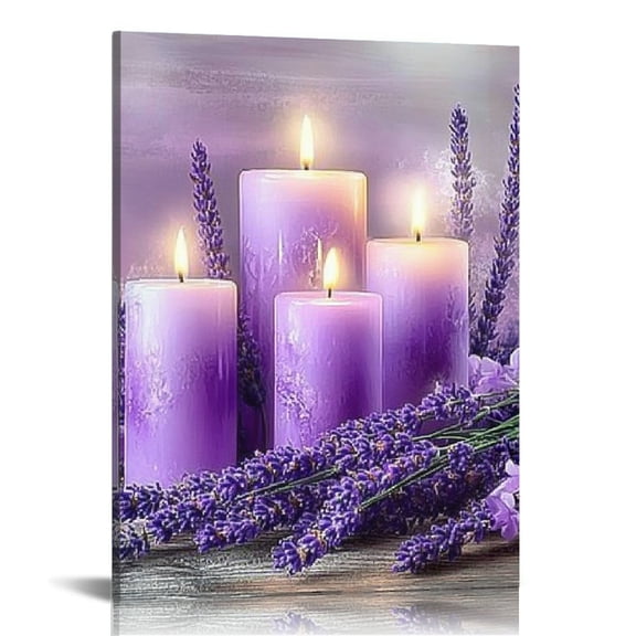 ZFLMY Lavender Flowers Canvas Prints Wall Art for Home Decor Living Room Bathroom Bedroom Office, Perfect Gift for Various Occasions 12x16in