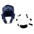 thumbnail image 2 of Casco de cabeza de de karate/taekwondo con máscara facial transparente extraíble Azul l Cola Casco de máscara facial marcial, 2 of 8