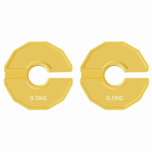 2Pcs Gym Micro-Type Plates Dumbbell Fractional Weight Plate Rubber Add-on Change Yellow 0.5KG