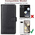 thumbnail image 2 of for Google Pixel 7 Wallet Case, Premium PU Leather Flip Case with Card Slots Kickstand Magnetic Buckle Flip Phone Case Cover for Google Pixel 7 6.3’’ - Black, 2 of 14