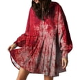 thumbnail image 5 of Women's Long Sleeved T Shirt Dress With Bloodstain Print Hooded Sweatshirt With Pocket Bloodstain Pattern Tee Shirt Dresses Lightweight Summer Dress plus Size Womens Dresses Beach Dresses for Women, 5 of 5