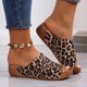 thumbnail image 1 of Bmisegm Ladies Retro Leather Hollow Breathable Slope with Thick Bottom Large Size Fish Mouth Sandals Slippers Summer Brown 7, 1 of 9