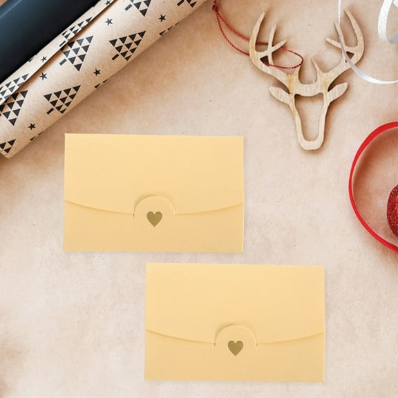 FRCOLOR Golden Paper Envelopes for Invitations Elegant Decorative Small Envelopes 40 Pieces