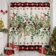 thumbnail image 3 of Shower Curtain Bathroom Set Winter Christmas Birds Eucalyptus Waterproof Fabric Shower Curtains with Grommets&Hooks Winter Plant Snow Plaid Privacy Bath Curtain for Bathtub 60x72in, 3 of 9